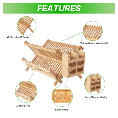 NOVAYEAH bamboo rack with drainage holes ensures efficient water runoff.