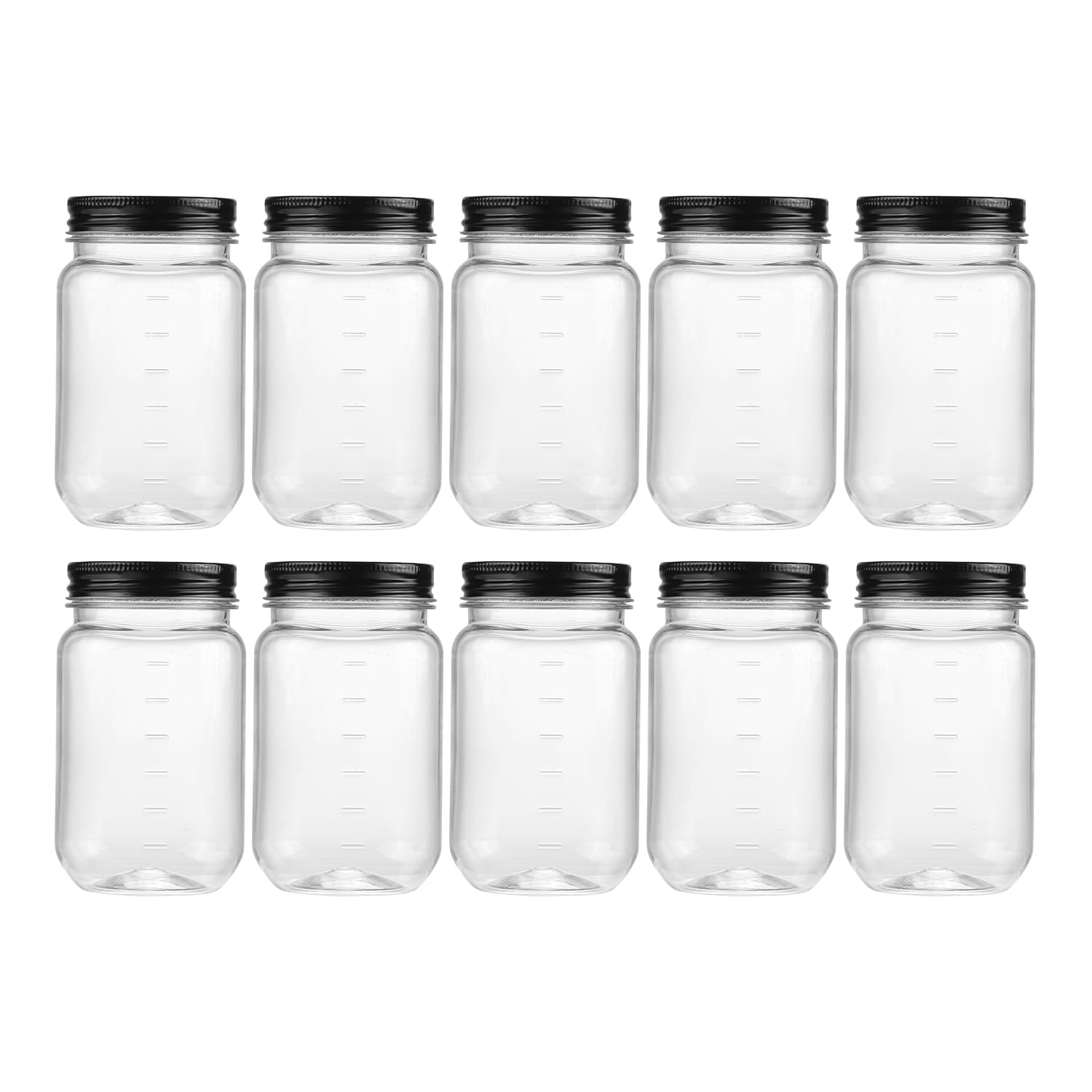 Novelinks 16 oz clear jar with lid for organized pantry storage.