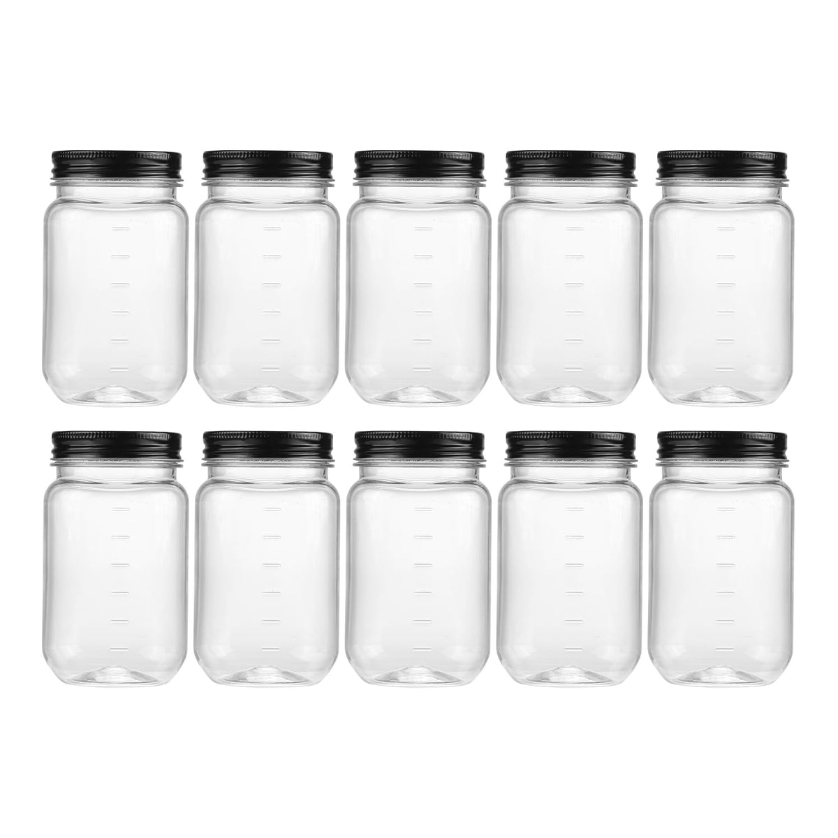 Novelinks 16 oz clear jar with lid for organized pantry storage.