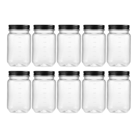 Novelinks 16 oz clear jar with lid for organized pantry storage.