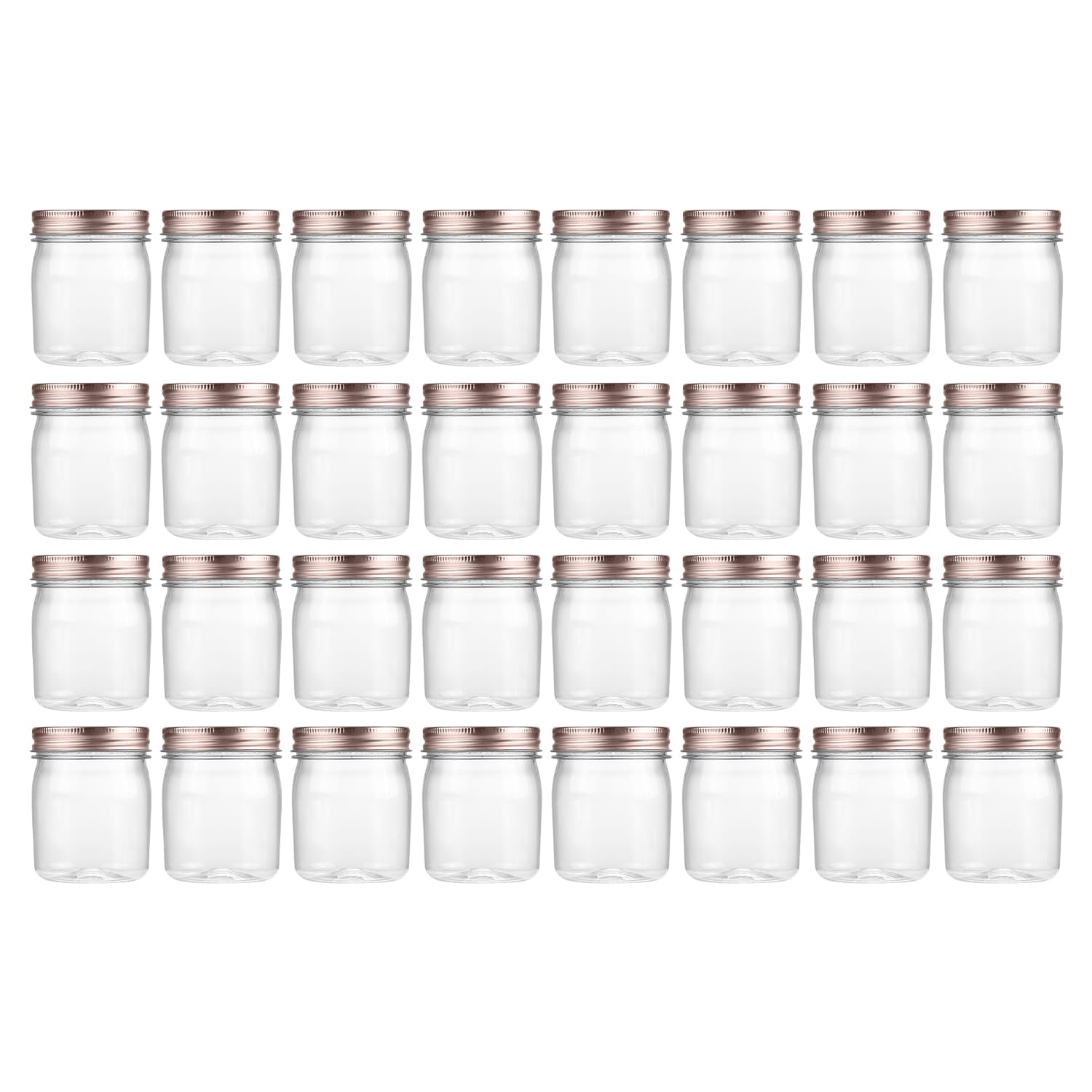 Novelinks 8 oz clear jar with rose gold lid for spice storage and quick identification