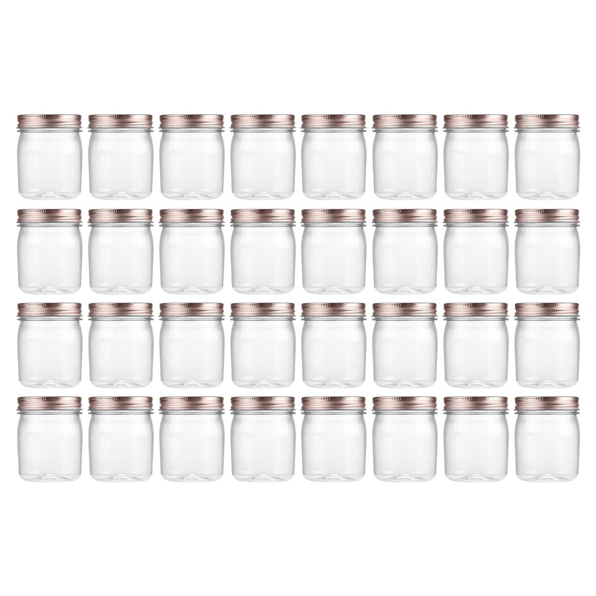 Novelinks 8 oz clear jar with rose gold lid for spice storage and quick identification
