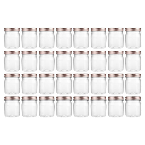 Novelinks 8 oz clear jar with rose gold lid for spice storage and quick identification