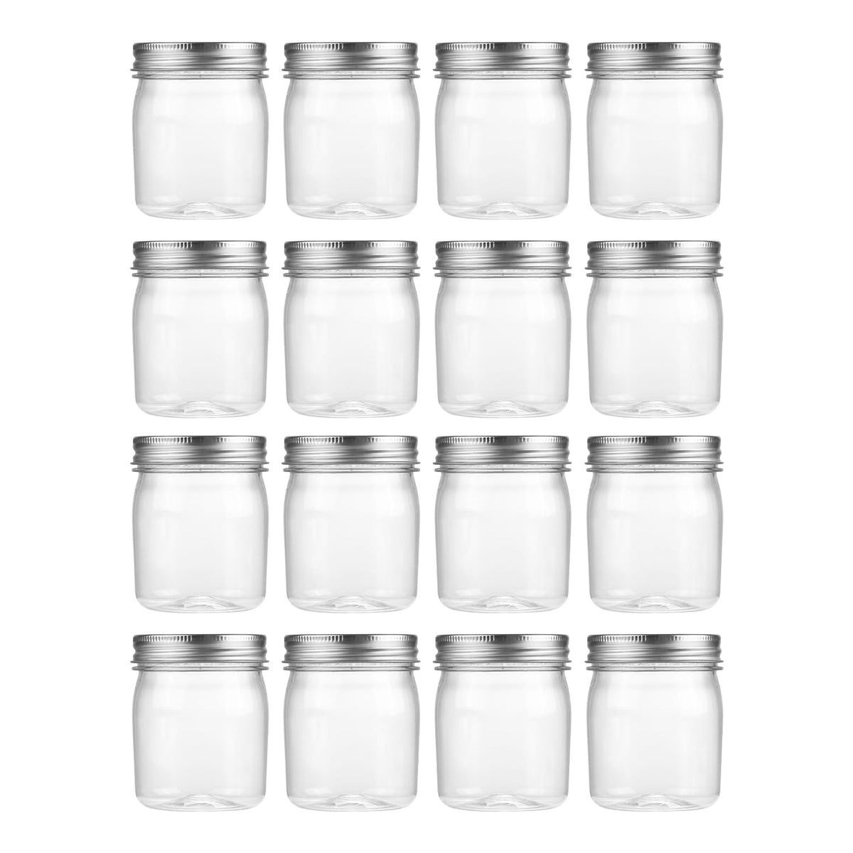 novelinks 8 oz clear jar with screw lid; transparent storage for spices, slime, or beads.