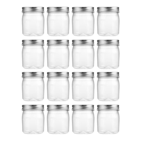 novelinks 8 oz clear jar with screw lid; transparent storage for spices, slime, or beads.