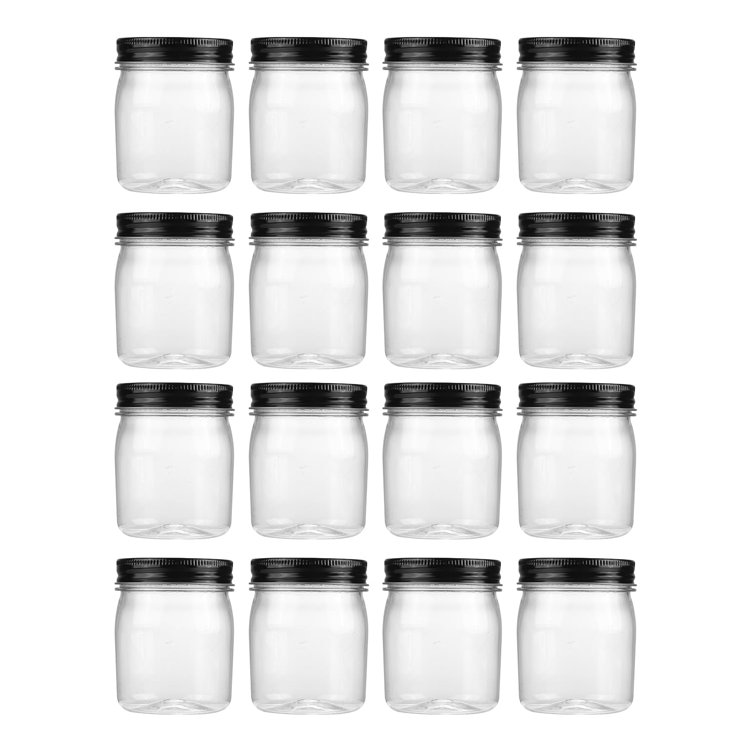 novelinks 8oz clear plastic jar shows airtight clarity for spices and crafts.