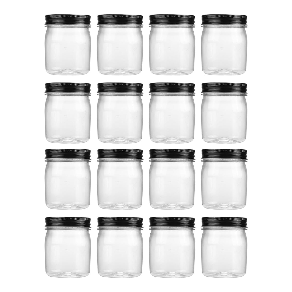 novelinks 8oz clear plastic jar shows airtight clarity for spices and crafts.