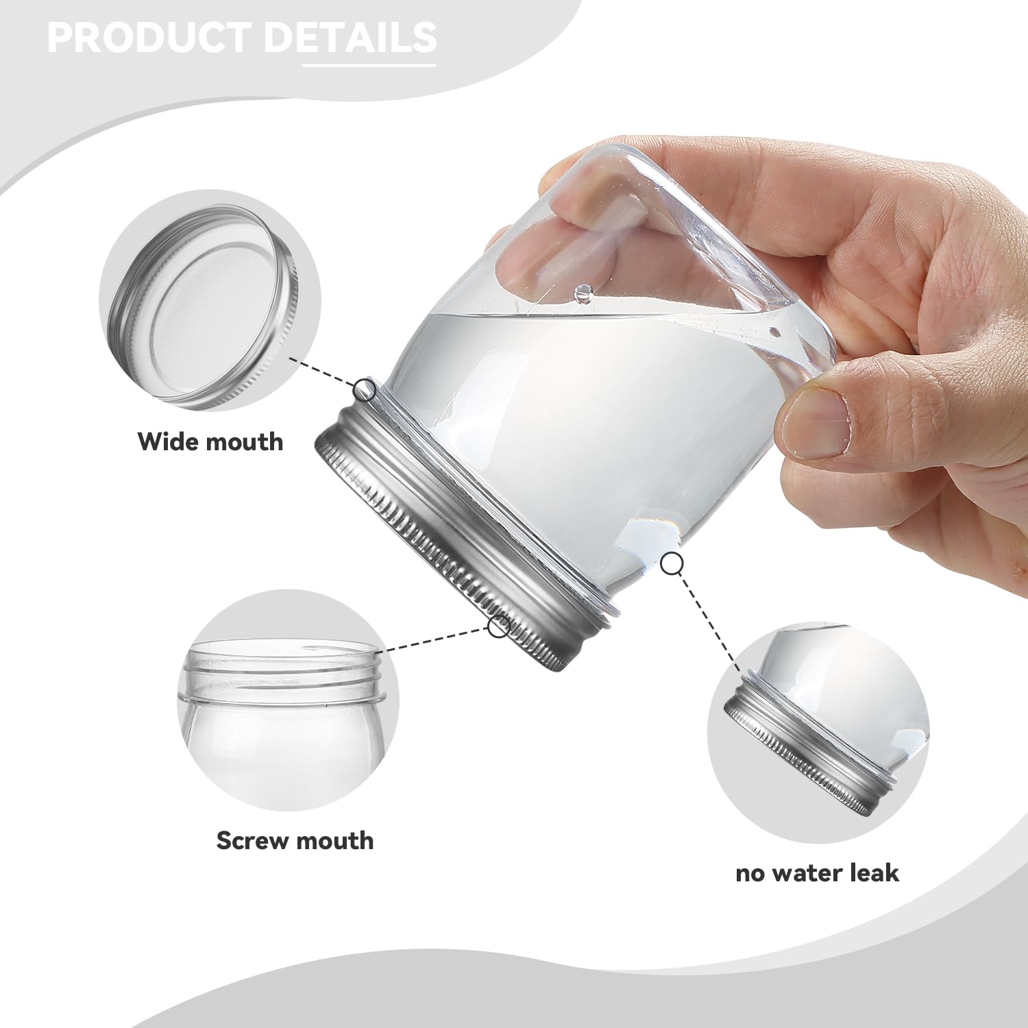 novelinks airtight screw-on lid preserves contents and minimizes spills.