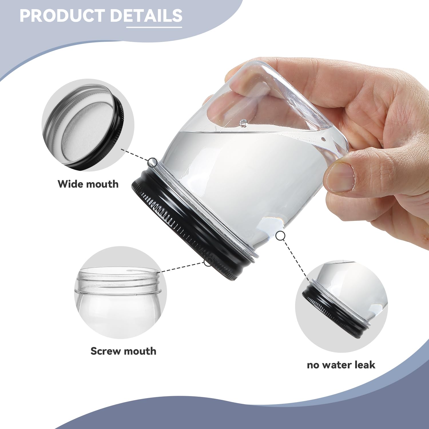 novelinks clear jar closeup durability highlights robust PET and long-term storage.