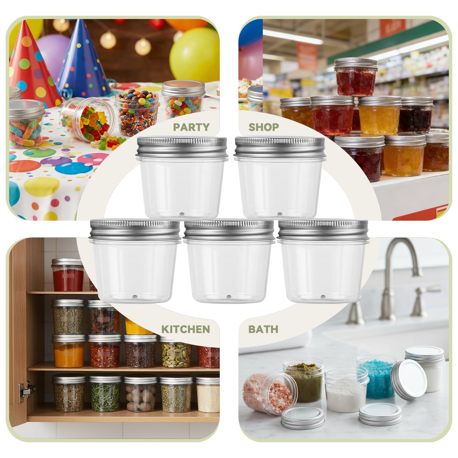 novelinks clear jar shown in pantry for dry goods storage visually identifying contents.