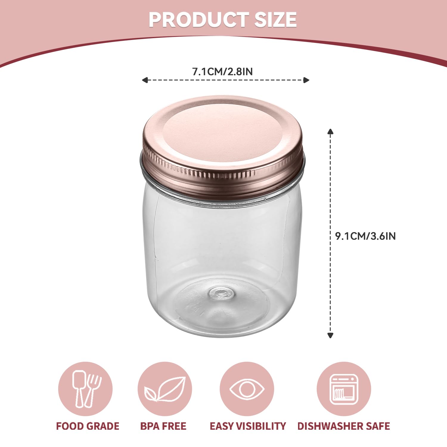 Novelinks clear plastic jar shows contents clearly while maintaining durability for daily use