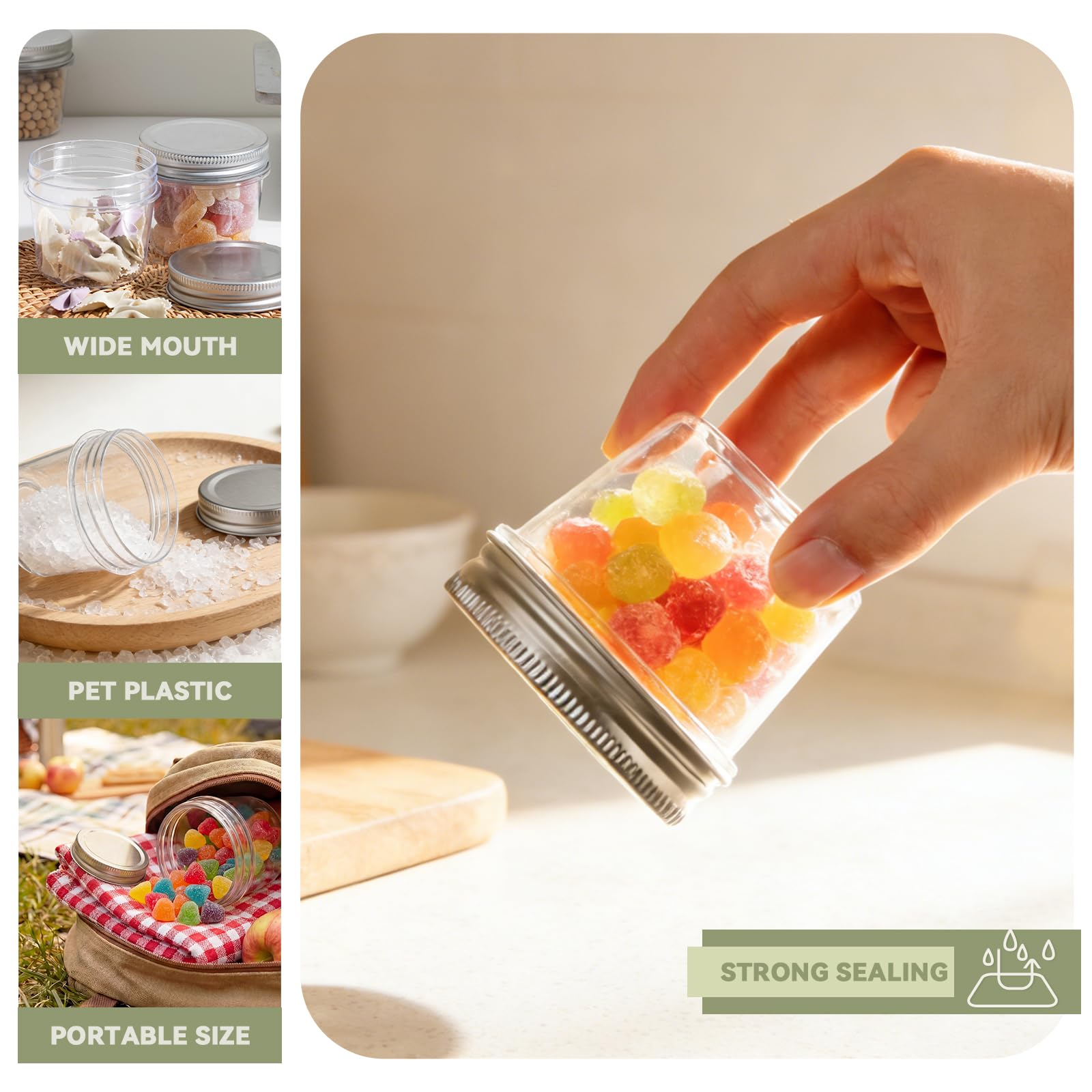 novelinks durable PET plastic jar design suitable for frequent handling.