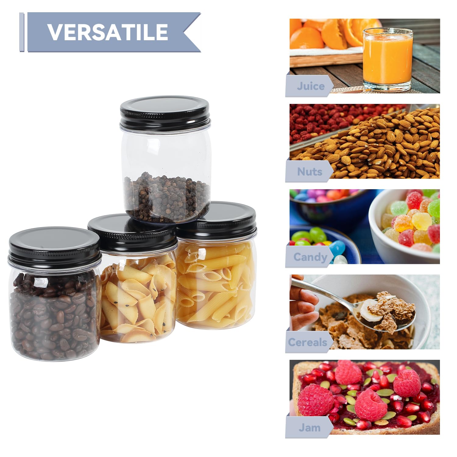 novelinks kitchen organization jar group shows versatile use in pantry, bath, and crafts.