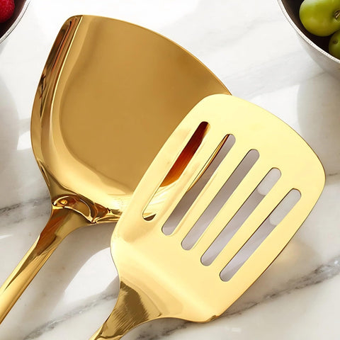 Novellus white and gold kitchen collection on display
