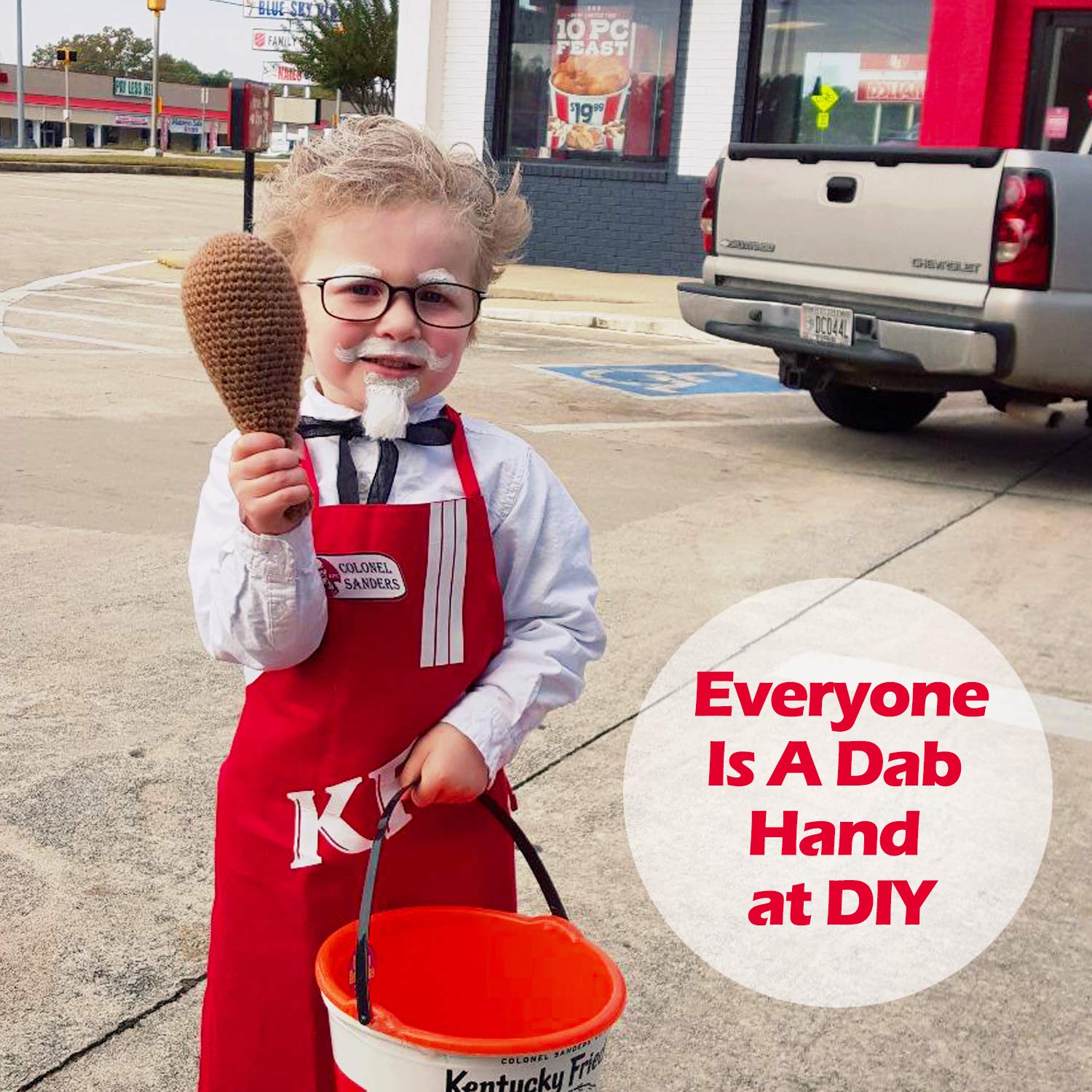 Novelty Place red apron with adjustable neck strap for growing children