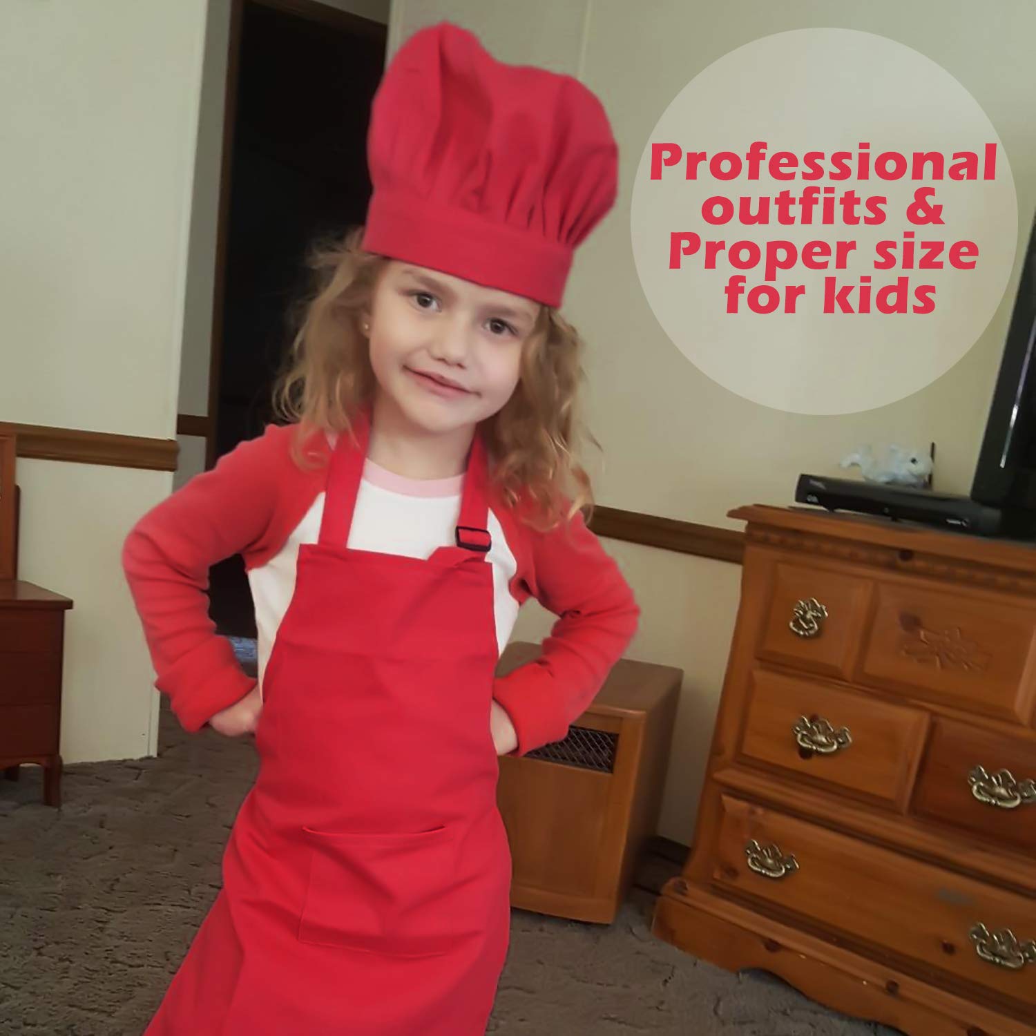 Novelty Place hemmed edges red apron for durable everyday wear