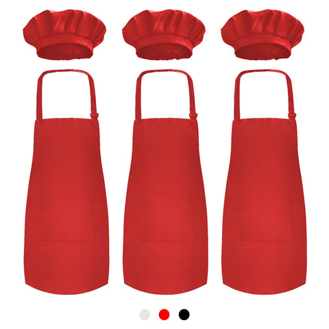 Novelty Place red kids apron set with adjustable neck strap for comfortable cooking