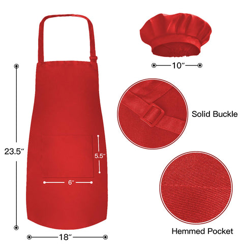 Novelty Place red kids chef hat with elastic back for secure, comfortable wear