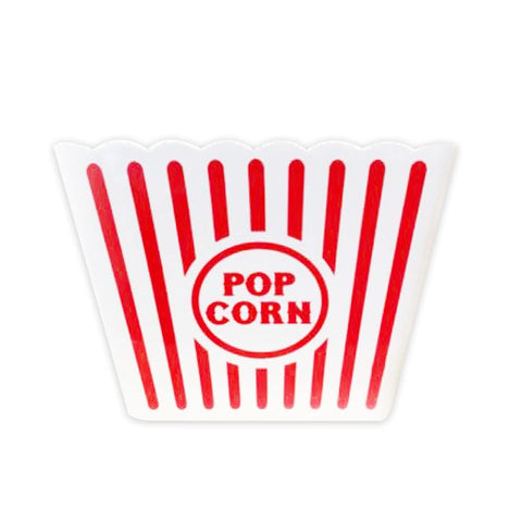 Novelty Place reusable plastic popcorn box, eco-friendly snack moment.