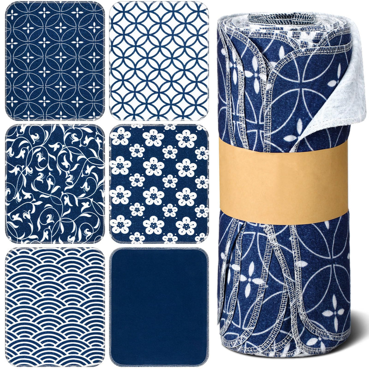 Noveread 36-pack blue reusable cleaning cloths for quick kitchen cleanup.