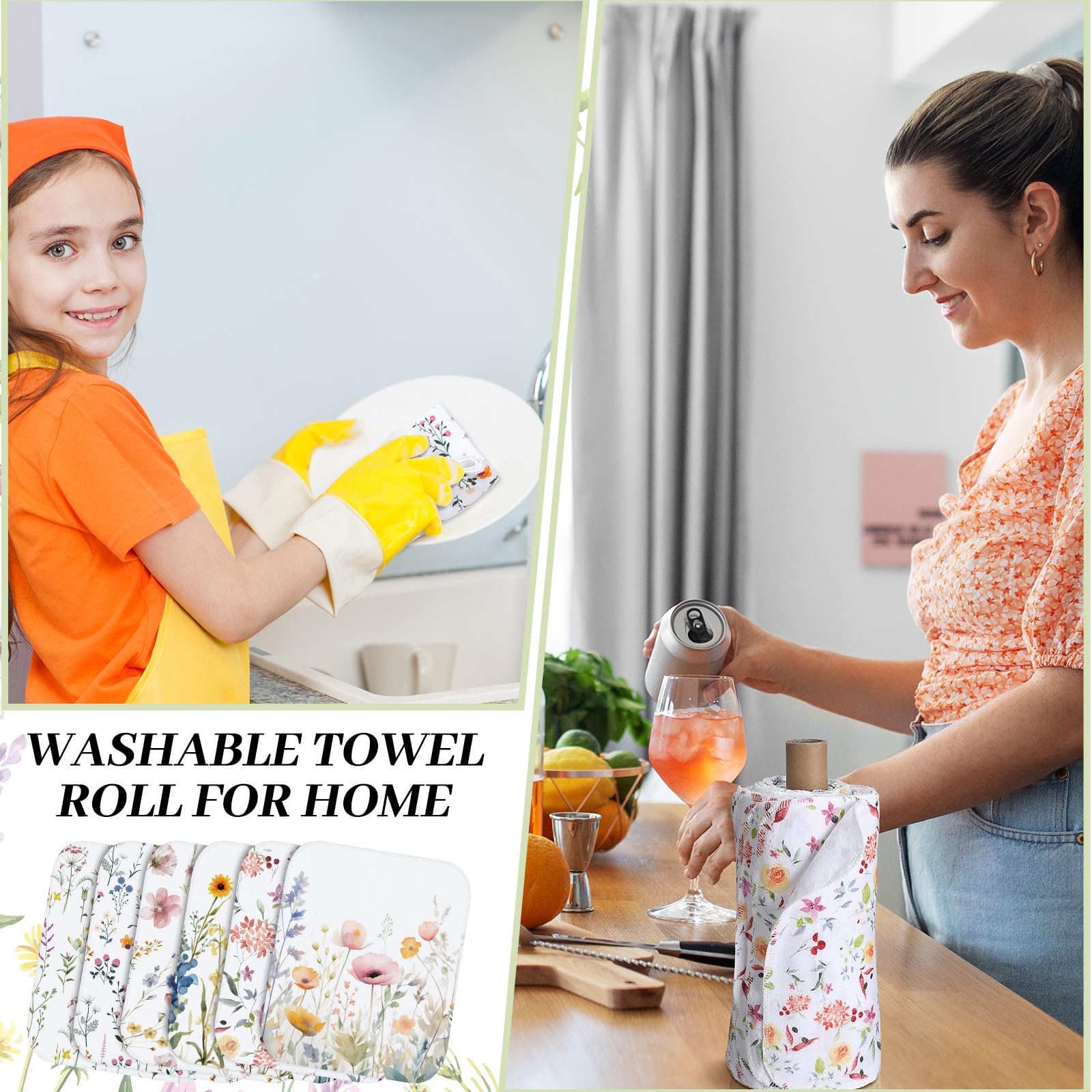 Noveread wildflowers kitchen cleaning cloths offer soft cotton for gentle surfaces.