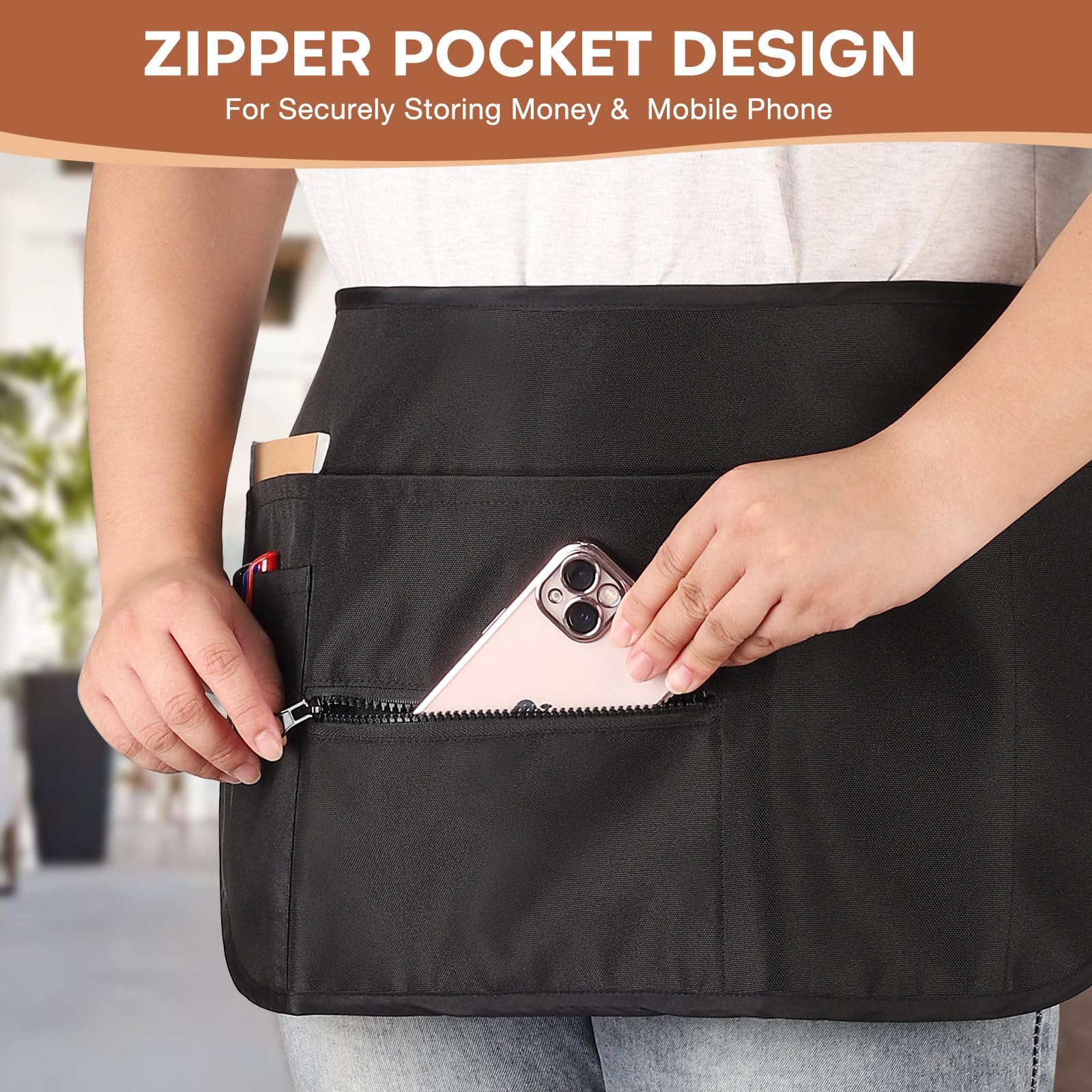 Noverlife apron size 22.63x12.2 inches for easy movement and coverage.