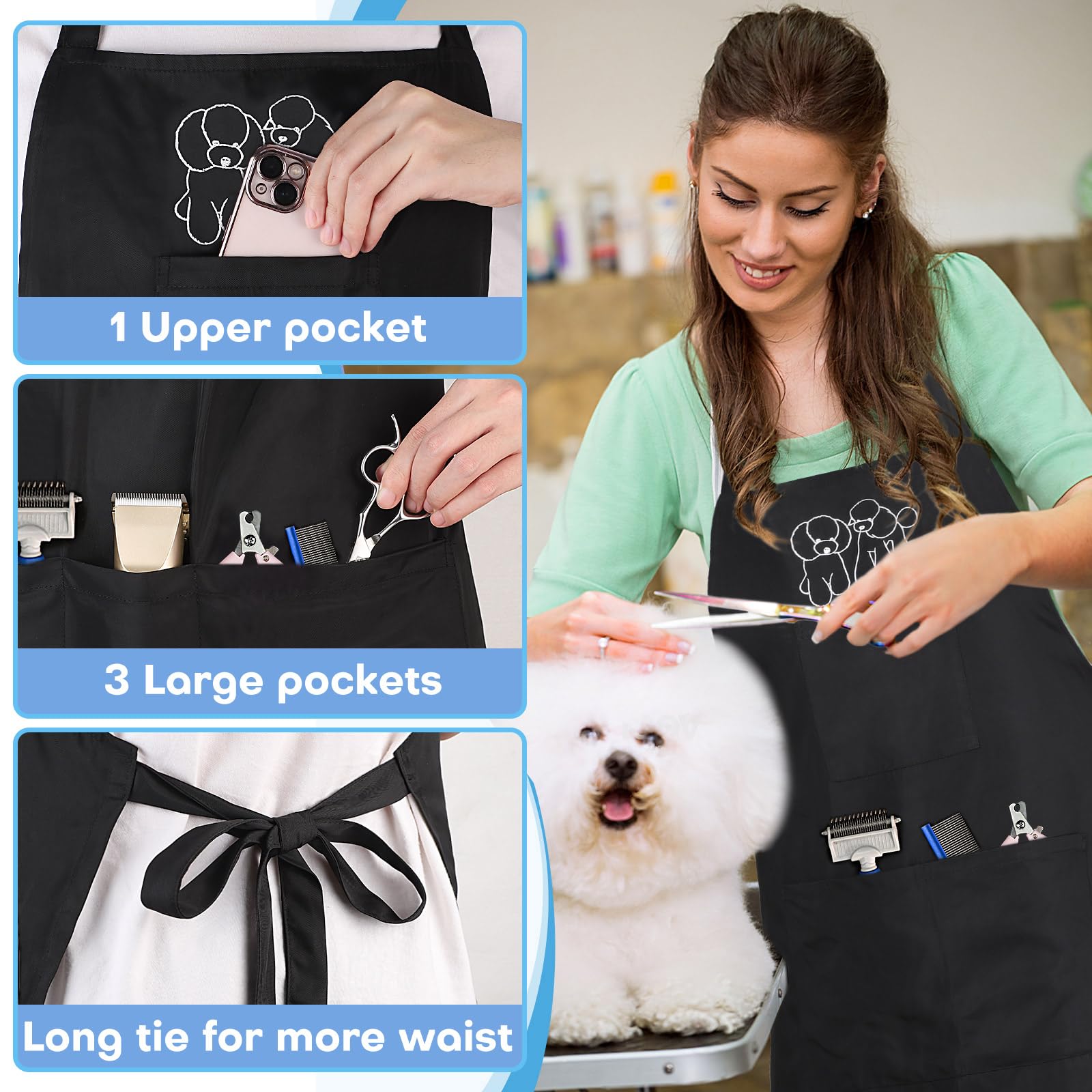 Noverlife dog grooming apron being machine washed for easy cleaning.