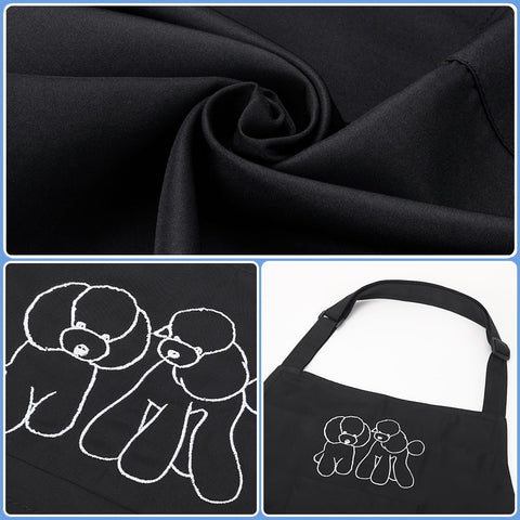 Noverlife dog grooming apron showing four pockets for quick tool access.