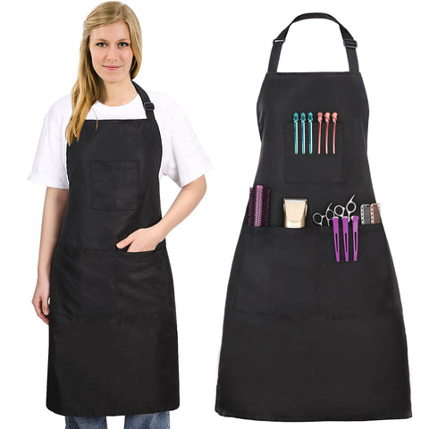 Noverlife hair stylist apron with four pockets keeps tools within easy reach.