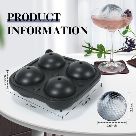 NowMaithis 2.5 inch golf ball ice cubes mold for rapid drink cooling.