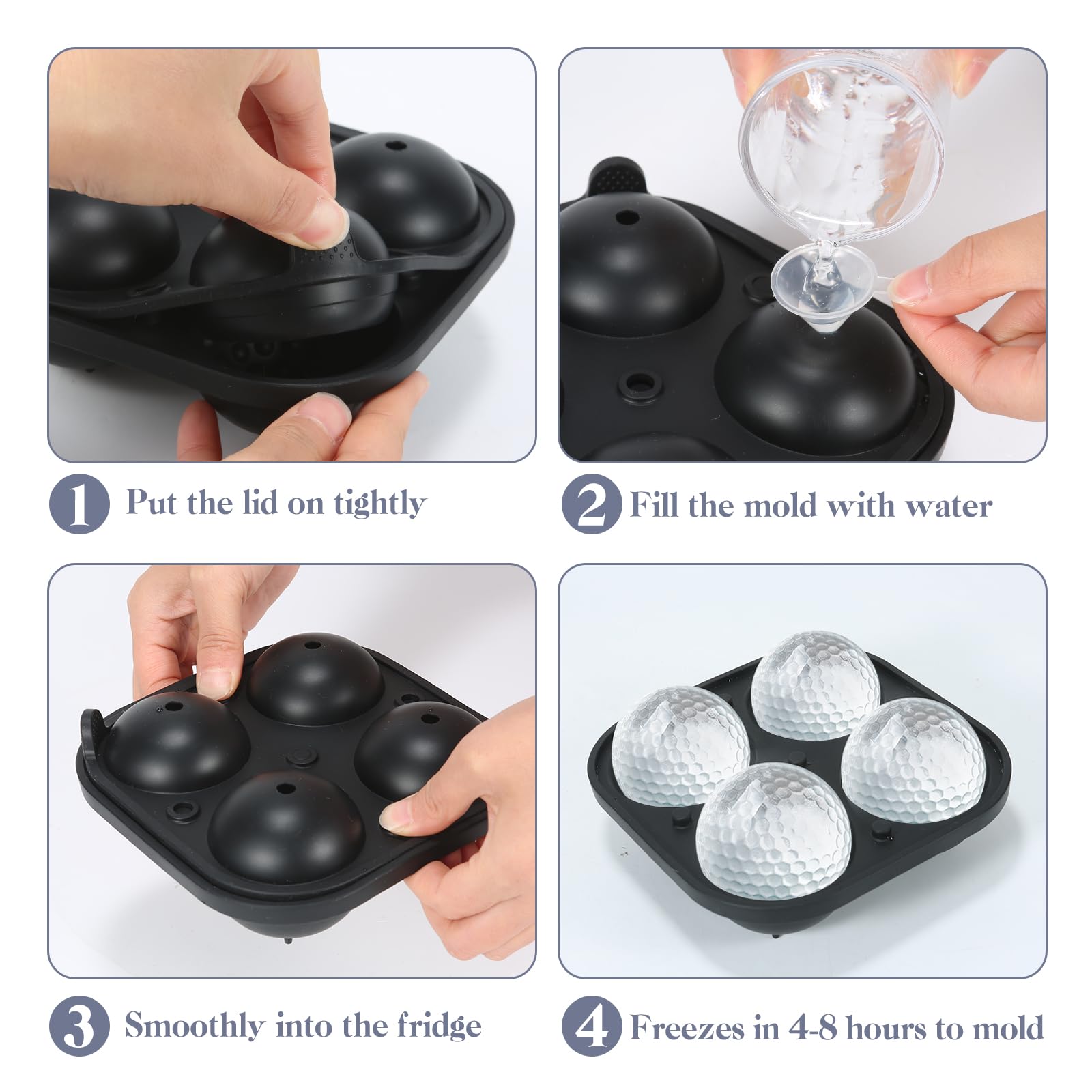 NowMaithis easy release silicone mold for quick ice ball removal.
