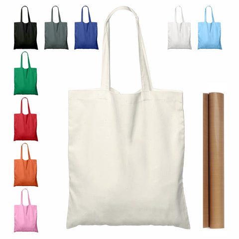 NPBAG 15x16 natural cotton tote bag front view, lightweight and sturdy