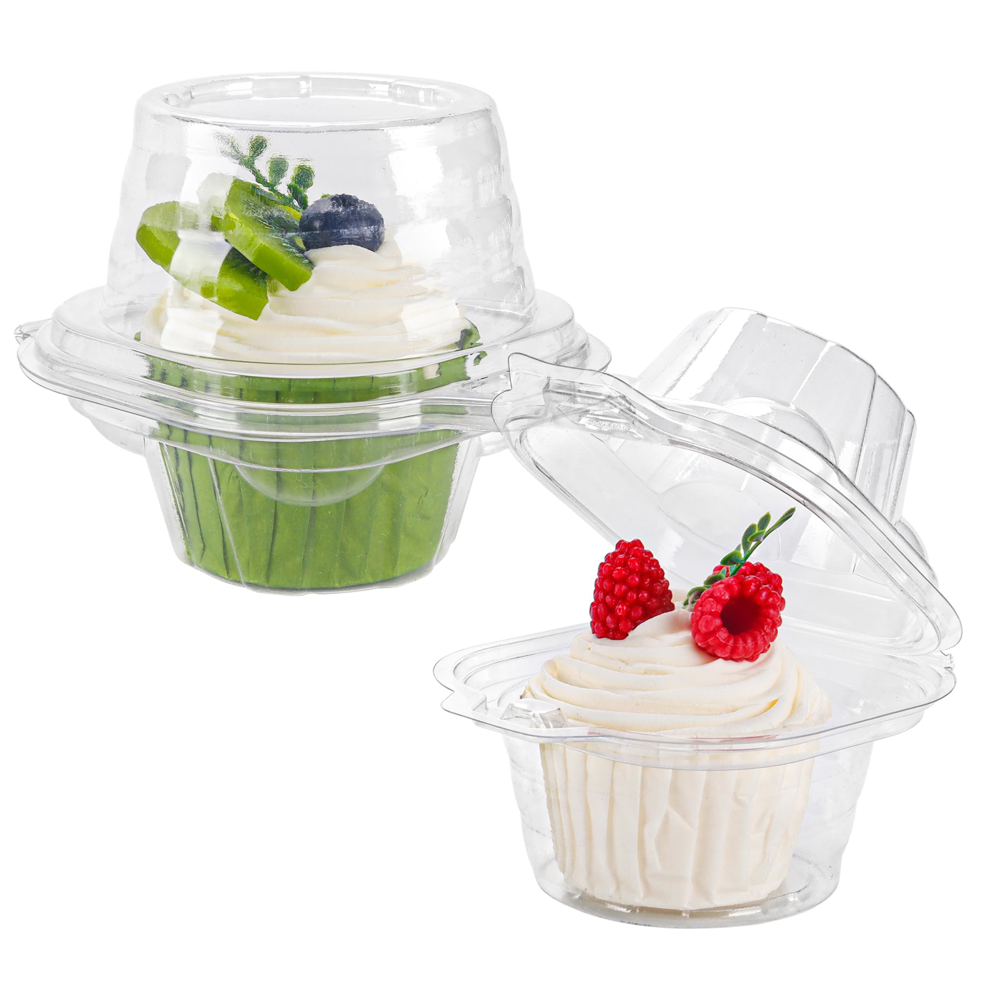 NPLUX 60-pack cupcake containers in stackable form protect pastries during transport.