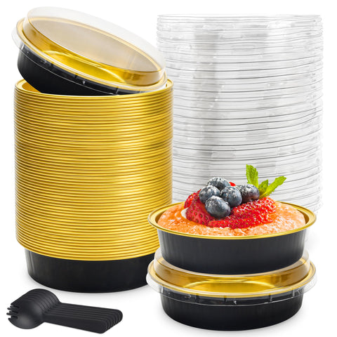 NPLUX 8oz mini cake pans with lids display desserts for serving