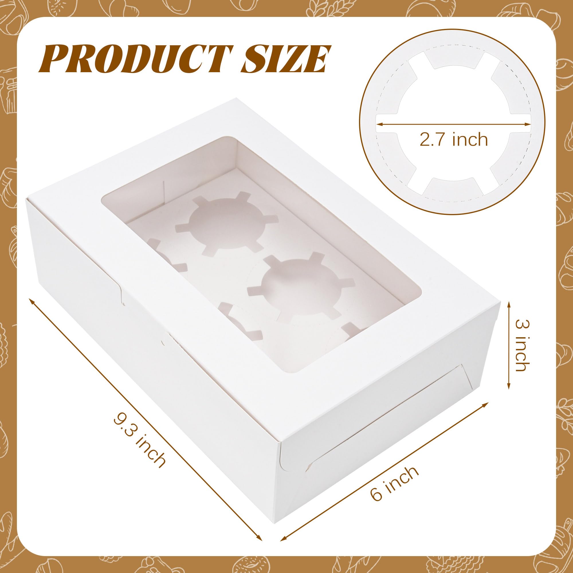 NPLUX cupcake box front window view displays treats clearly