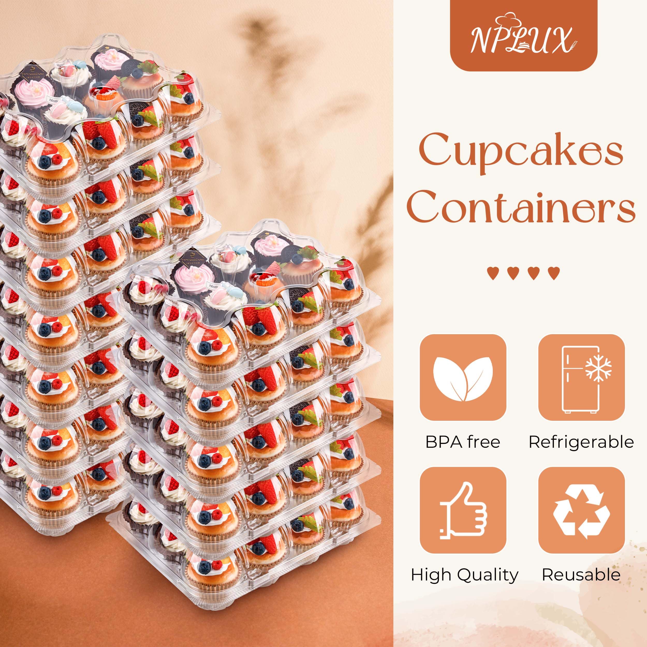 NPLUX clear boxes stack neatly for space-saving bakery displays