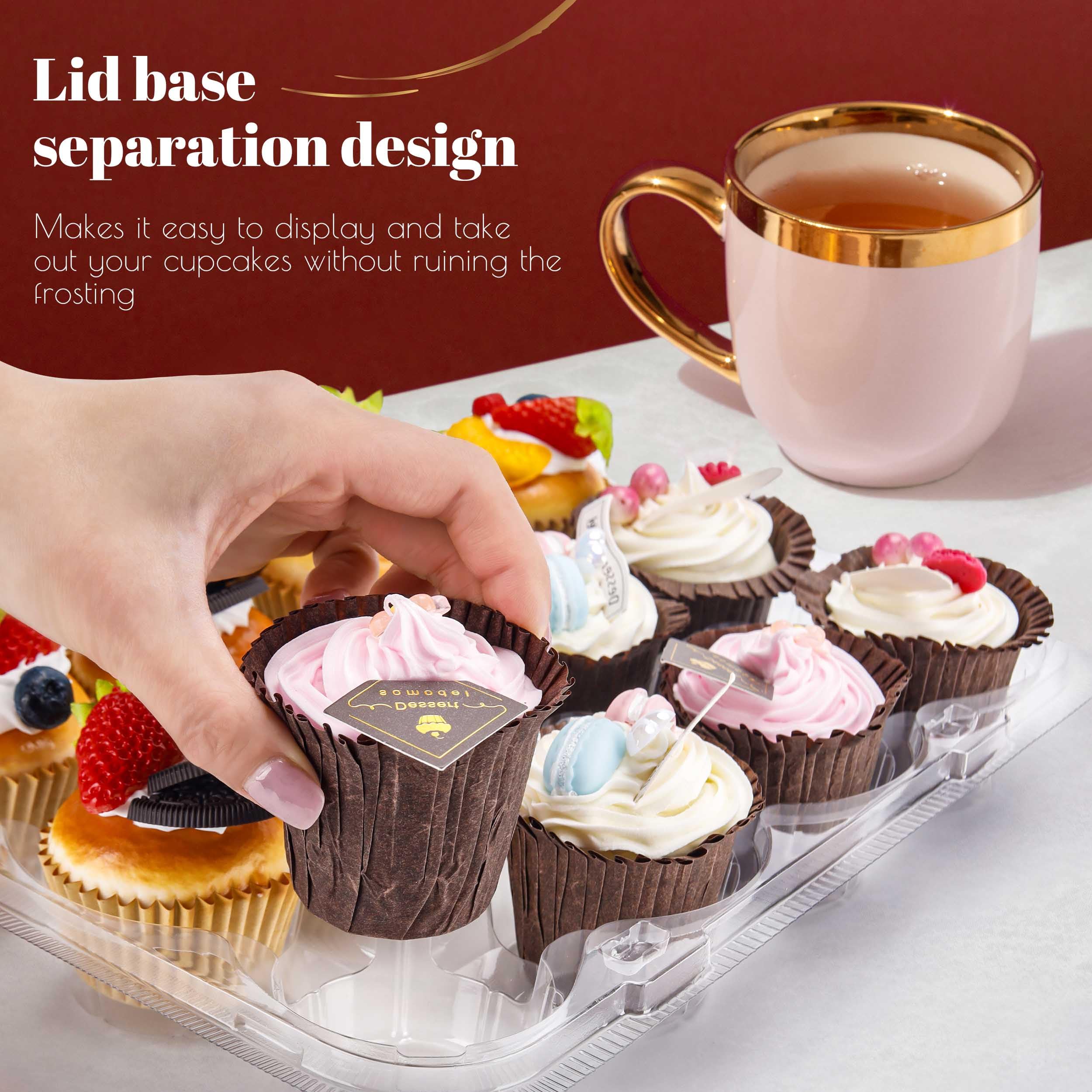 NPLUX 12-pack cupcake holders store up to 144 cupcakes neatly