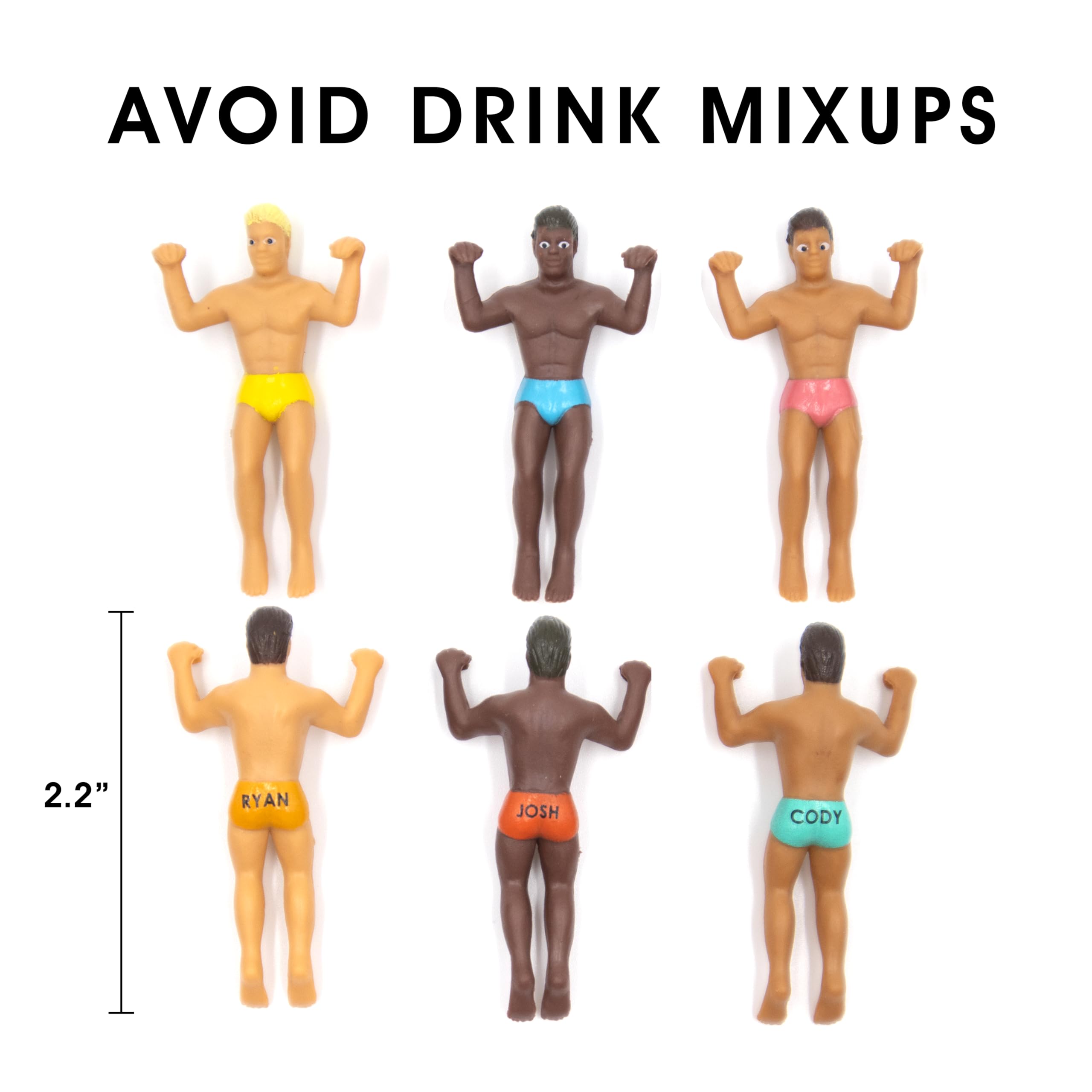 NPW Drinking Buddies 2-2-inch figures add playful flair to drinks.