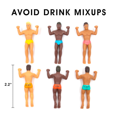 NPW Drinking Buddies 2-2-inch figures add playful flair to drinks.