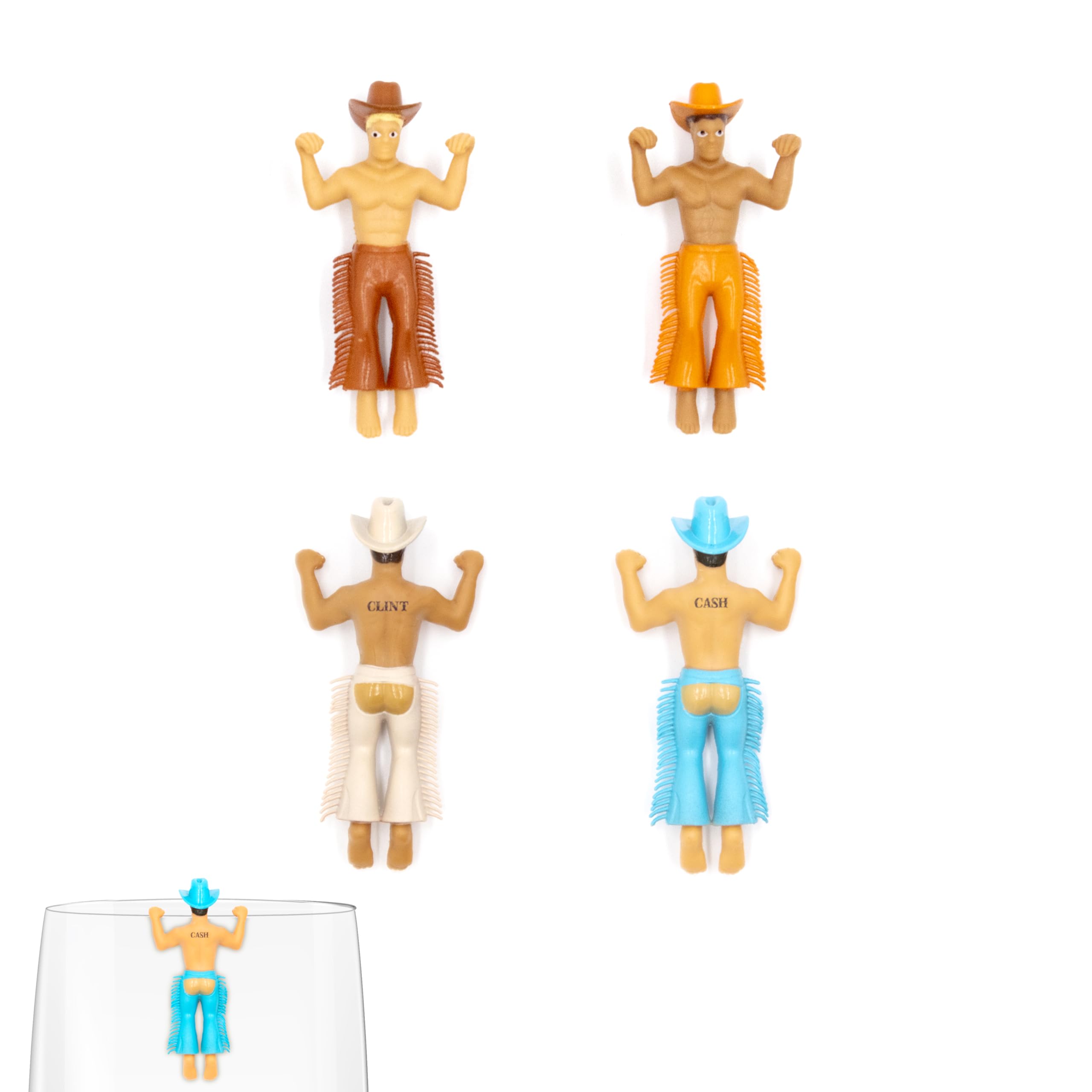 NPW Drinking Buddies classic chaps mark glasses for party clarity.