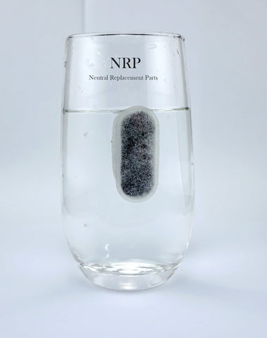 NRP water taste test cup shows improved taste from activated charcoal filtration.