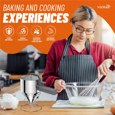 NSDXK ergonomic handle enables comfortable, precise pouring.