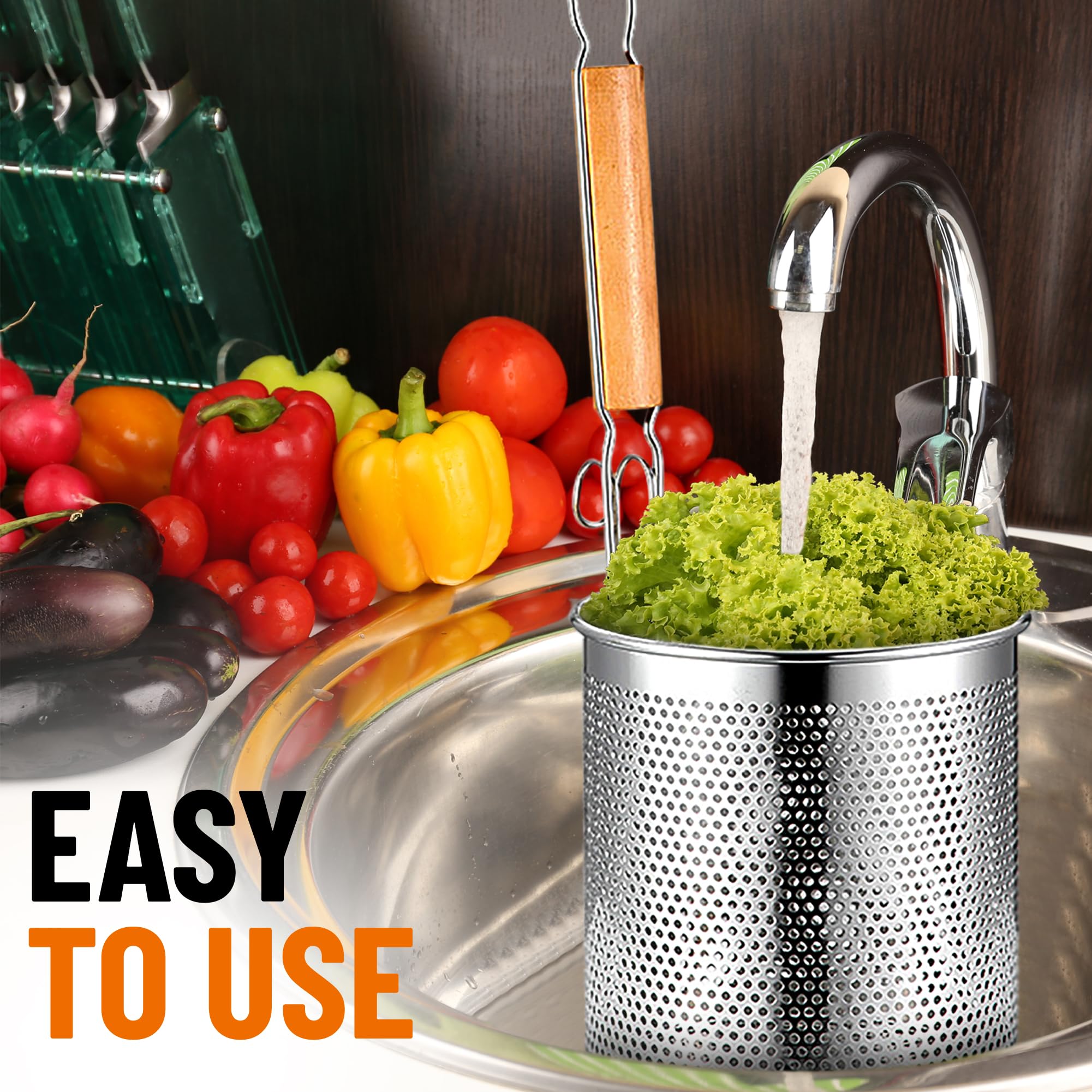 NSDXK pasta basket dishwasher-safe for quick cleanup after cooking.
