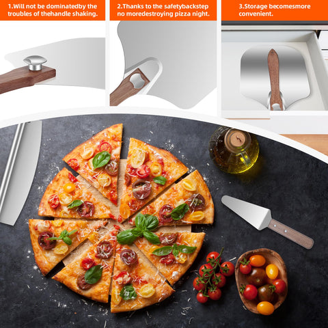 Nsoyos pizza server ready to lift slices with precision.