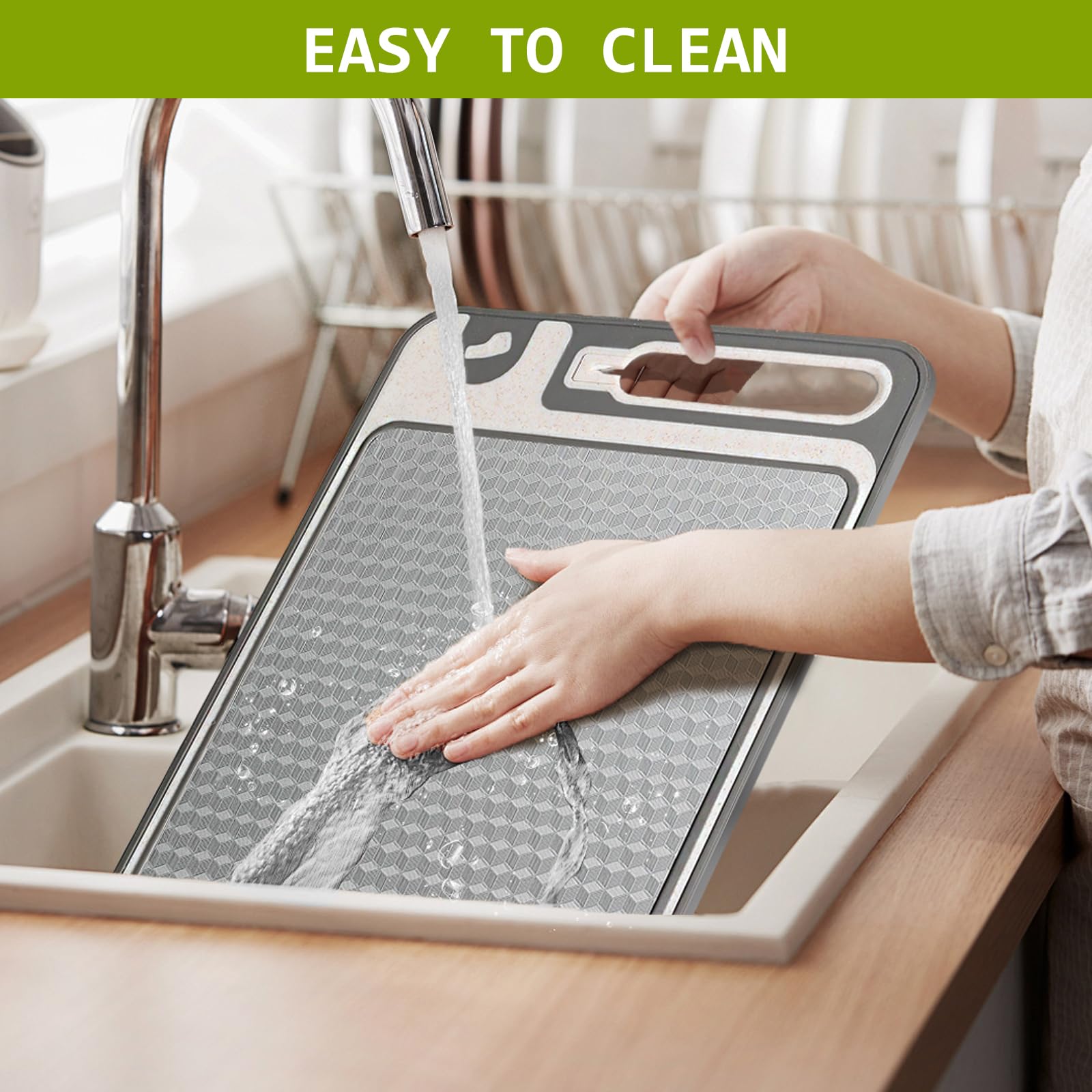 NTIERA 3-in-1 built-in sharpening stone section keeps knives sharp during prep