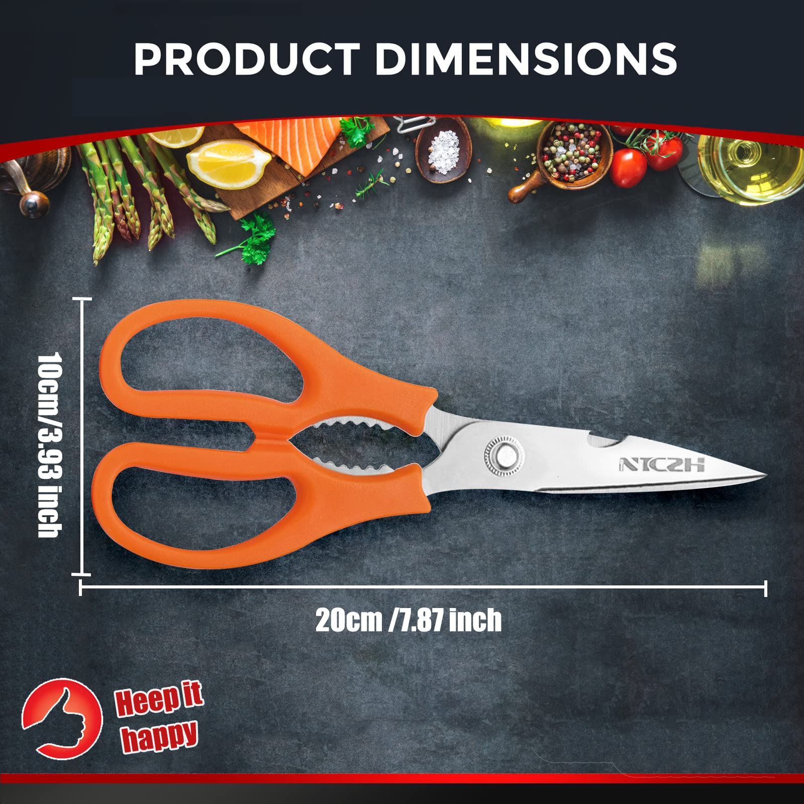 NTVKID poultry shears designed for clean poultry bones and meat