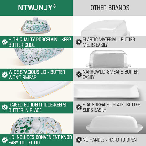 NTWJNJY reactive glaze butter dish close-up highlights artisanal finish
