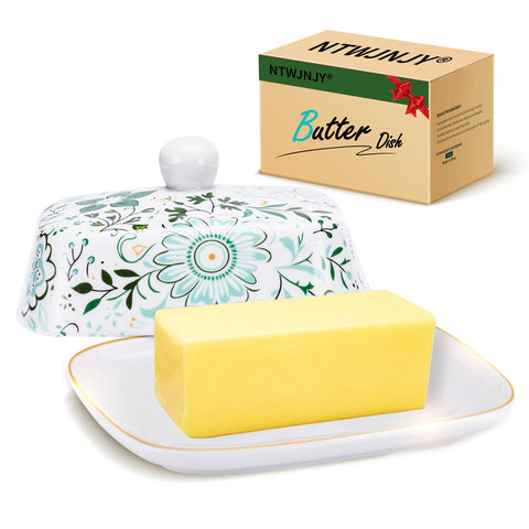 NTWJNJY butter dish with lid knob on countertop for easy storage