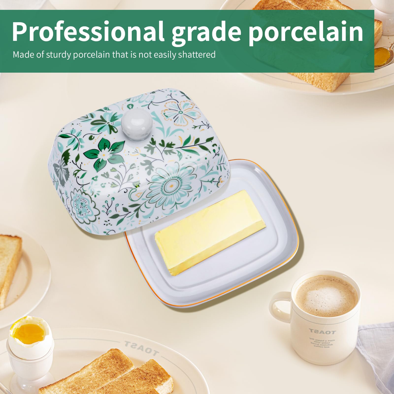 NTWJNJY durable porcelain butter dish designed for daily use