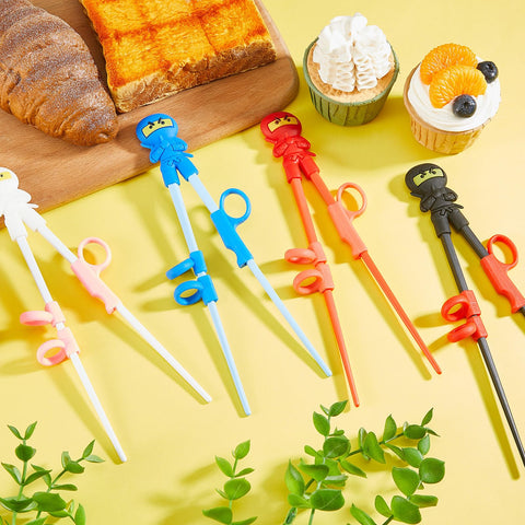 Nuanchu bright color ninja training chopsticks add fun to meals and learning.
